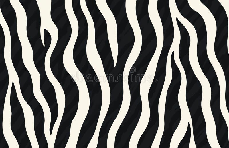 Seamless zebra stripes pattern. Black and white bold lines create dynamic animal print. Artistic wild texture for textile, fabric vector illustration
