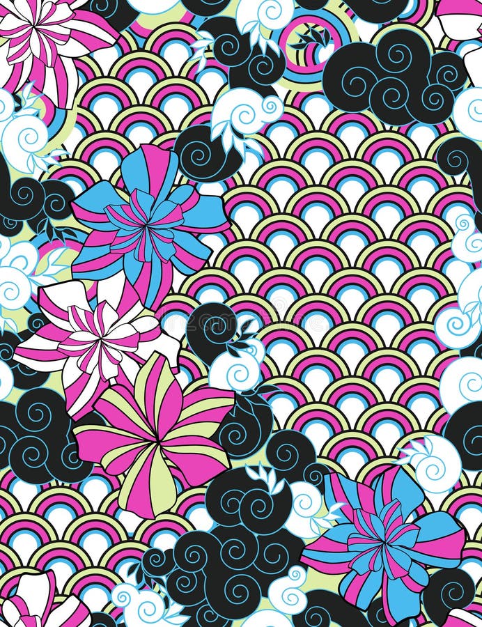 Eastern seamless pattern like Japanese ornament. Eastern seamless pattern like Japanese ornament