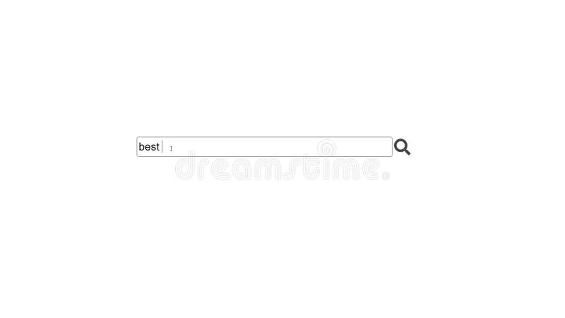 Search bar on a computer monitor with the question Best insurance. stock illustration