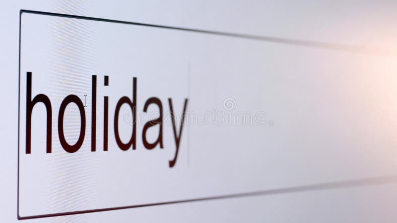 Search bar on a computer monitor with the question Holiday tip. vector illustration
