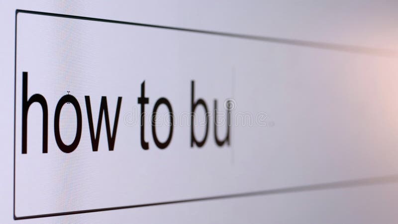 Search bar on a computer monitor with the question How to build a house. stock illustration