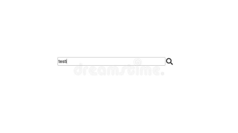 Search bar on a computer monitor with the question Testing covid-19. stock illustration