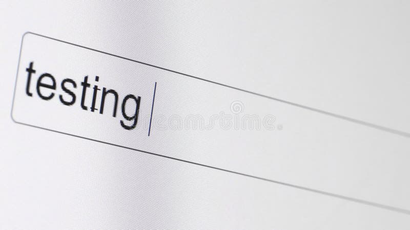 Search bar on a computer monitor with the question Testing covid-19. royalty free illustration