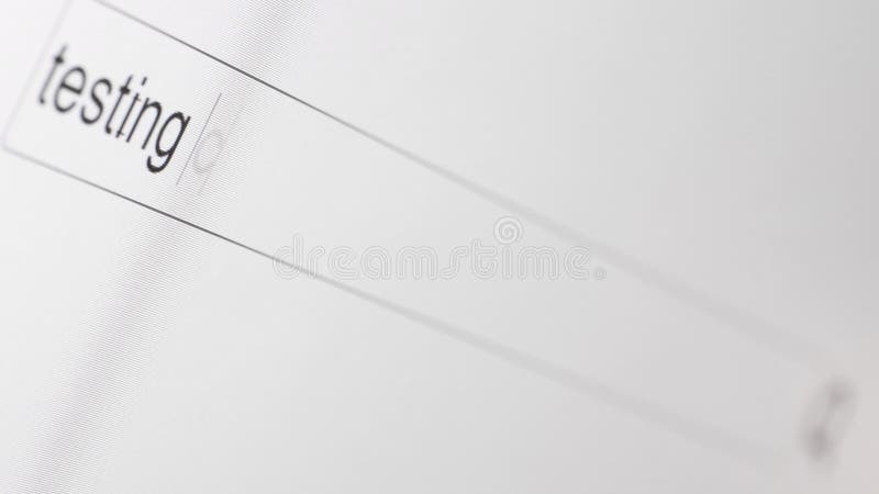 Search bar on a computer monitor with the question Testing covid-19. royalty free illustration