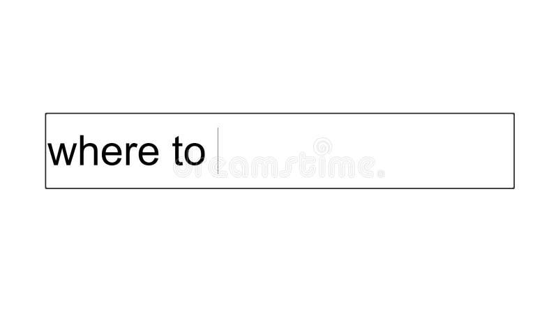 Search bar on a computer monitor with the question Where to vacation. vector illustration