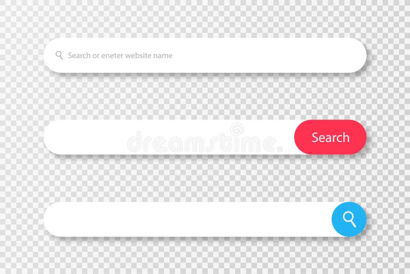 Search bar for web browser. Set of search bar templates for user interface, web design, mobile application vector illustration