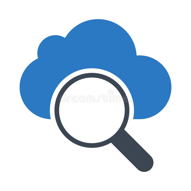 Search cloud glyphs color vector icon vector illustration