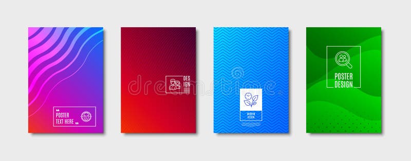 Search employees, Teamwork and Face detect icons set. Leaves sign. Vector vector illustration
