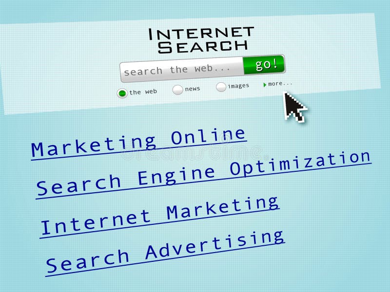 This screen simulates a search engine page with some results related to online marketing. With a web dither texture (screen pattern effect) this image is ideal for online Marketeers. Internet Search engine with text field button and links to web pages. SEO and SEM. This screen simulates a search engine page with some results related to online marketing. With a web dither texture (screen pattern effect) this image is ideal for online Marketeers. Internet Search engine with text field button and links to web pages. SEO and SEM