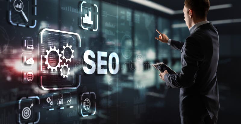 Search Engine Optimization SEO. Business technology concept stock photo
