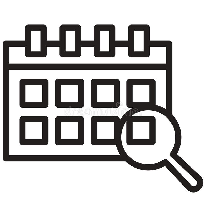 Search event, magnifier line isolated icon can be easily modified and edit royalty free illustration