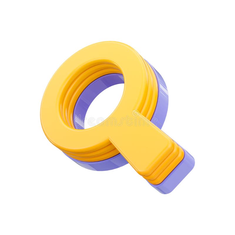 Search icon 3d render concept for finding item and application sine symbol on white background. Application sine illustrations