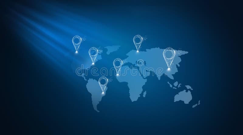 Search for Locations Around the World. Location Map Concept Stock Image