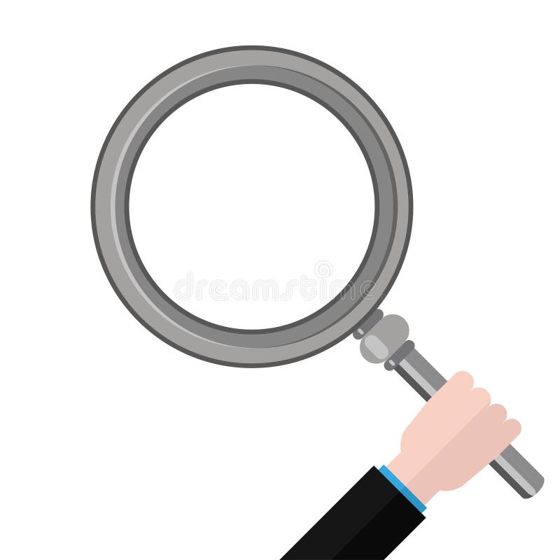 Researcher or detective hand holding a magnifying glass, loupe with  metallic handle watercolor illustration. Hand drawn magnifier clipart  28153230 PNG