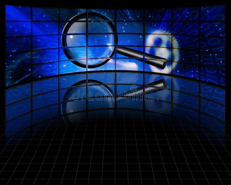 Search on multi screen royalty free illustration