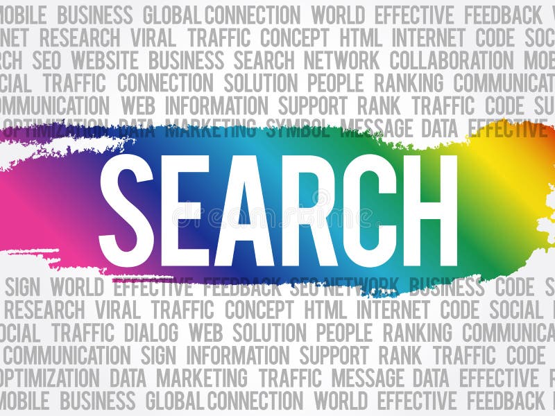 SEARCH word cloud collage stock illustration. Illustration of poster