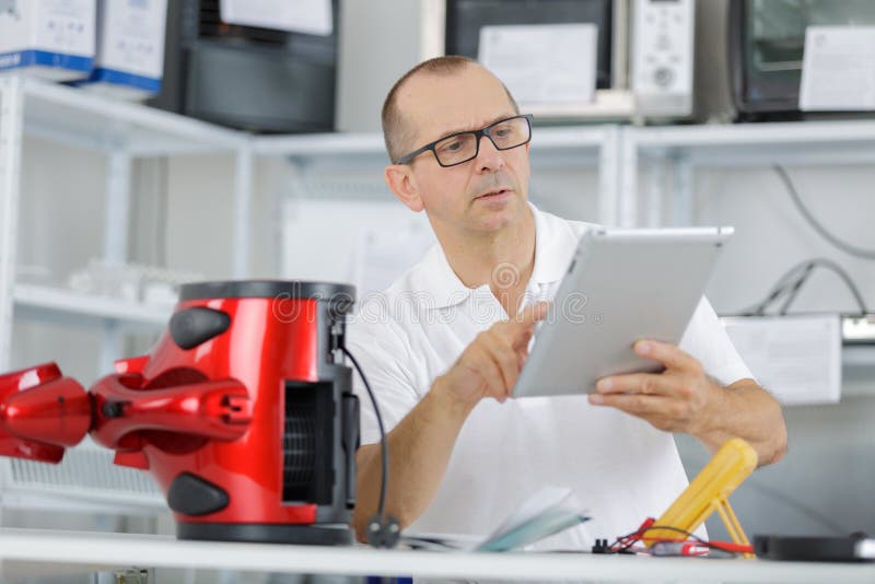 Searching for aid in internet stock photo