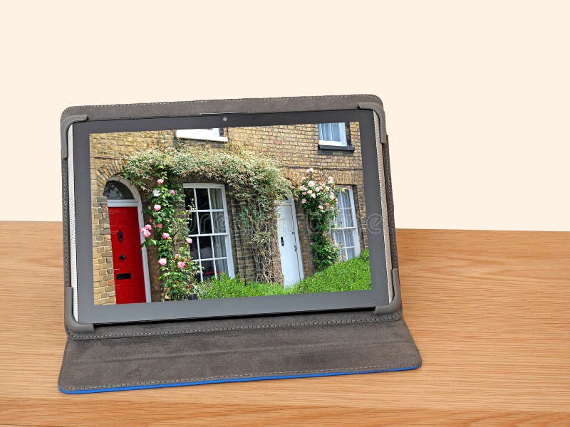 Searching for hoilday homes cottages internet online stock photos Searching for hoilday homes cottages internet online stock photos