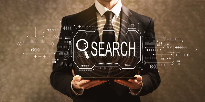 Searching theme with businessman royalty free illustration