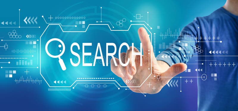 Searching theme with a man stock illustration