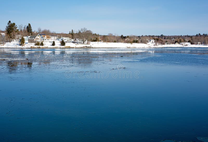 Penobscot Bay Waterfront at Searsport, Maine in the Summertime Stock Photo Image of maine
