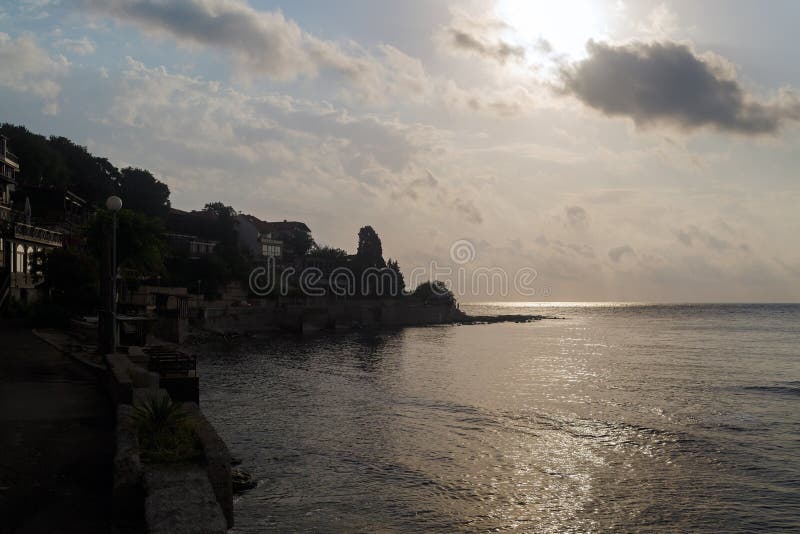 Seascape at morning twilight.