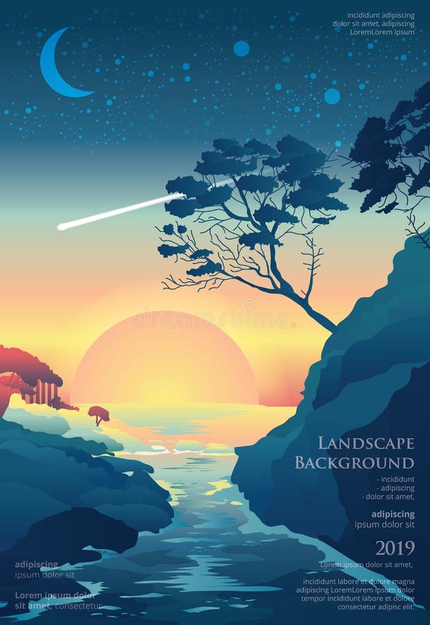 Seascape Poster Background Graphic Design vector illustration Seascape Poster Background Graphic Design vector illustration