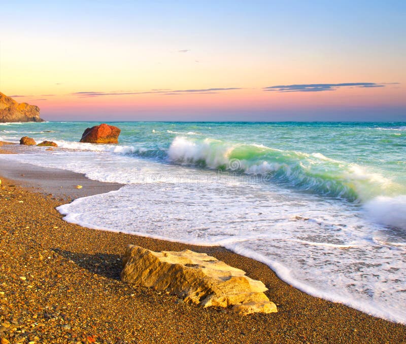 Red Beach stock image. Image of aegean, view, picturesque - 6762217