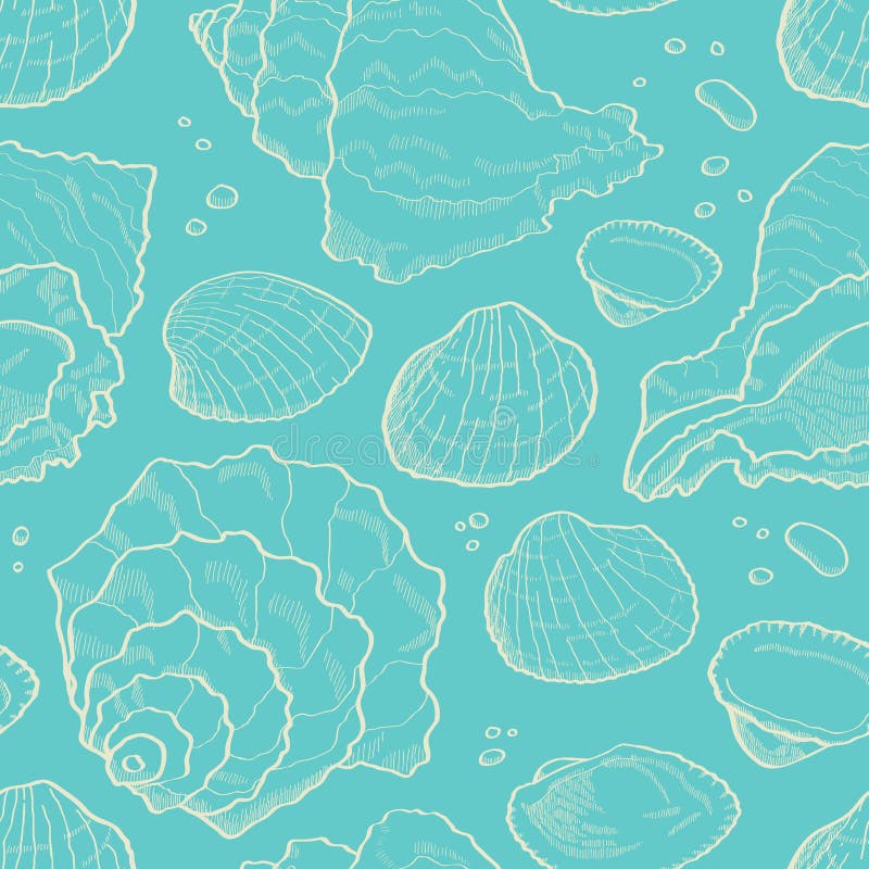 Seashell bezszwowy royalty ilustracja