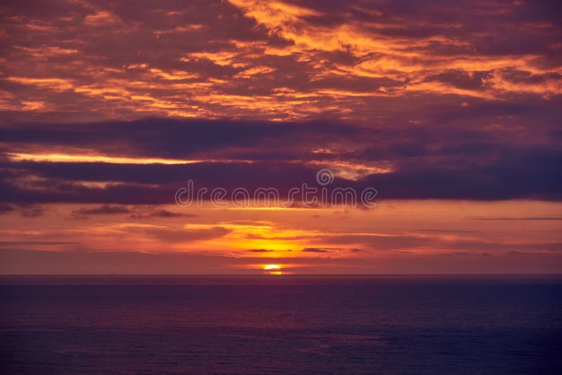 Seashore Sky Orange And Blue Tones Clouds And Sea Waves Beautiful