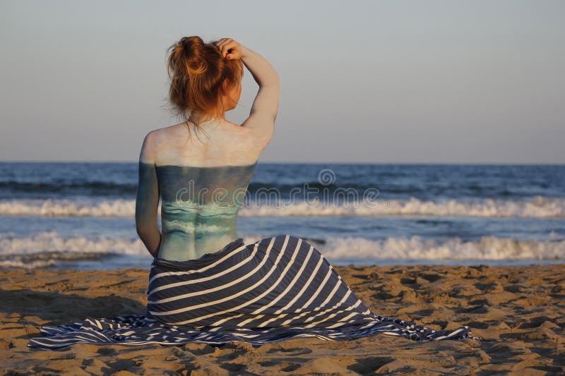 Seaside bodyart inspiration royalty free stock photo Seaside bodyart inspiration royalty free stock photo