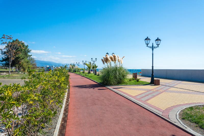 The Seaside Promenade in the Olympic Park of Sochi. Stock Photo - Image ...