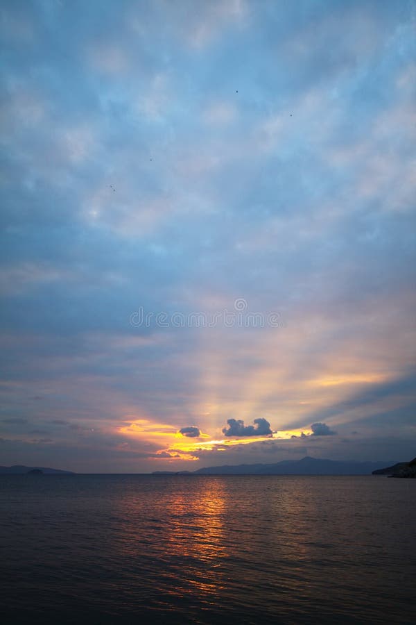 Seaside town of Bodrum and spectacular sunsets. Mugla, Turkey