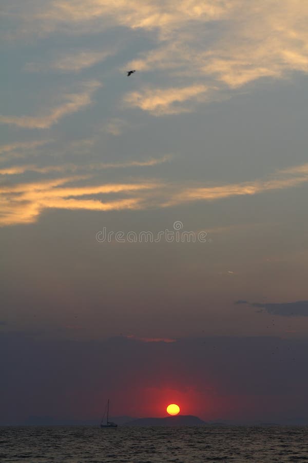 Seaside town of Bodrum and spectacular sunsets. Mugla, Turkey