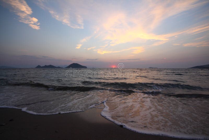 Seaside town of Bodrum and spectacular sunsets. Mugla, Turkey