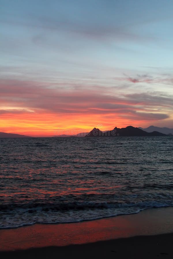 Seaside town of Bodrum and spectacular sunsets. Mugla, Turkey