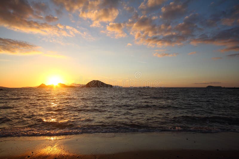 Seaside town of Bodrum and spectacular sunsets. Mugla, Turkey