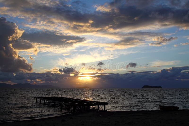 Seaside town of Bodrum and spectacular sunsets. Mugla, Turkey