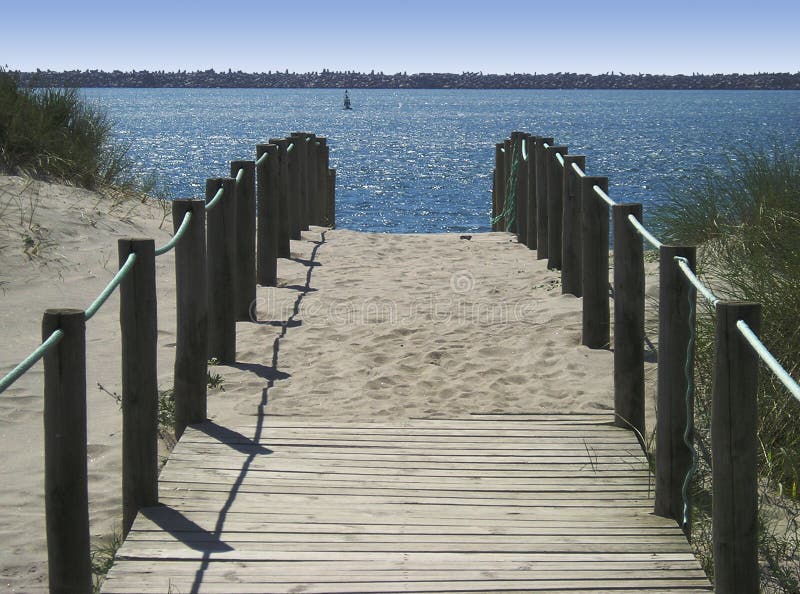 Seaside walk stock photo. Image of pathway, fence, nature 770444