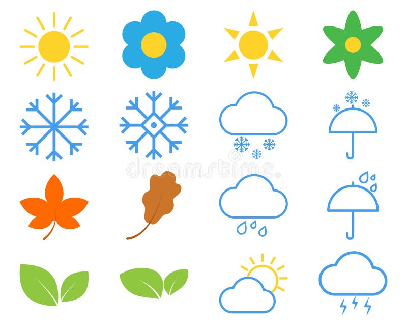 Season icon set stock illustration
