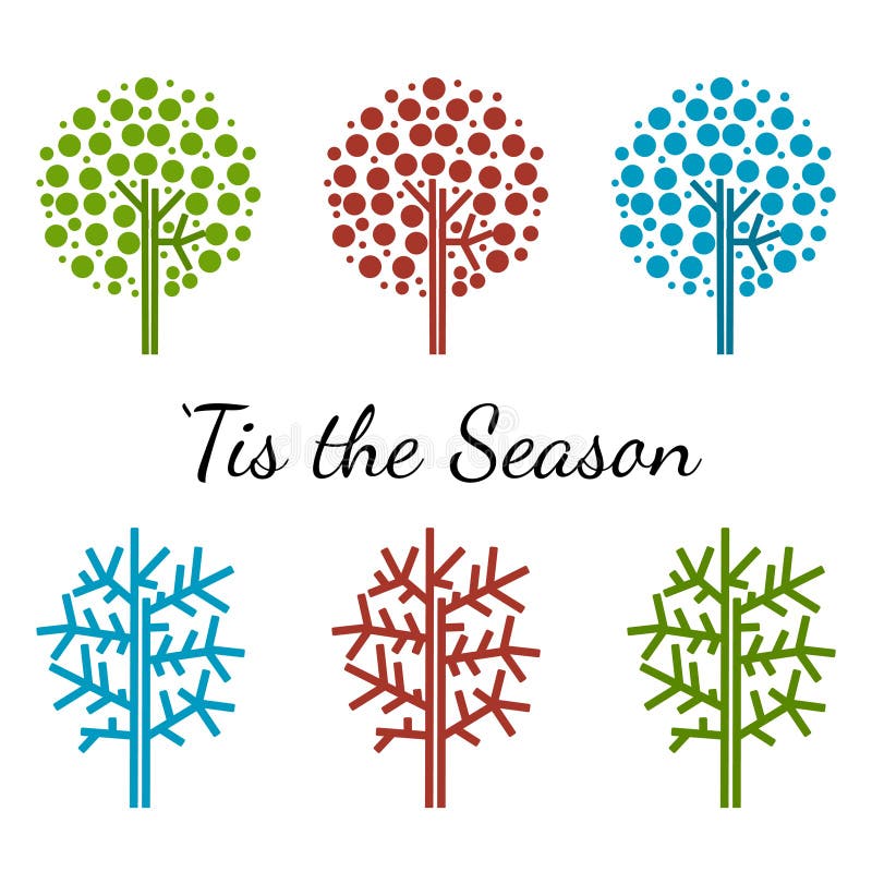Season tree icons royalty free illustration Season tree icons royalty free illustration