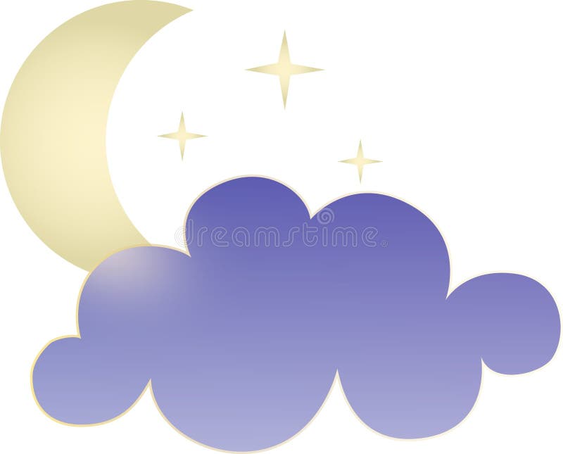 Moon with Clouds Weather Icon PNG Clip Art - Best WEB Clipart