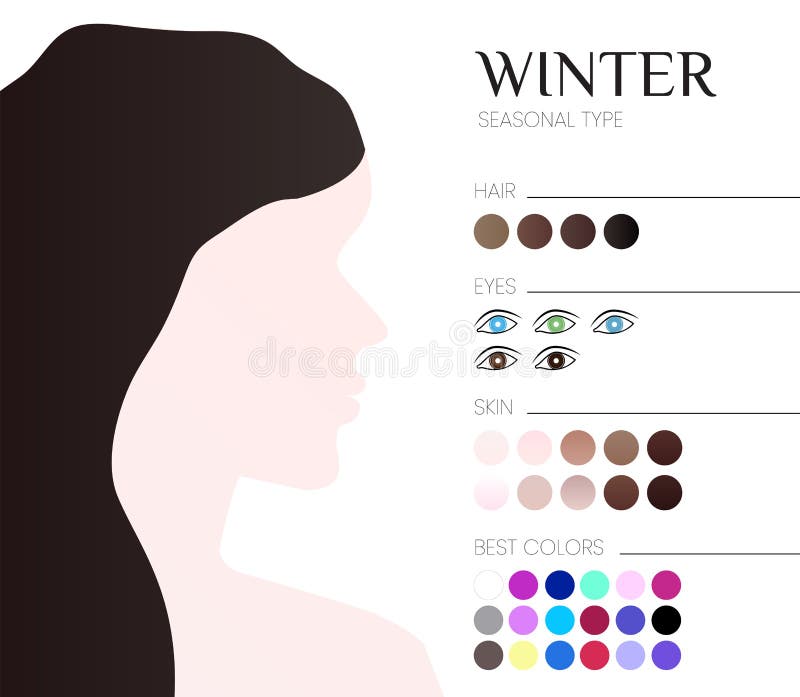 Seasonal Color Analysis Palette with Best Colors for Winter, Autumn ...