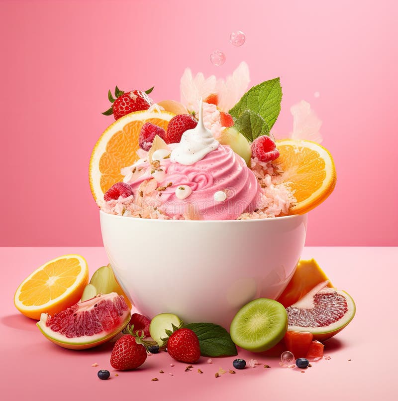 Seasonal Fruit, Fruit Salad on a Big Cup Stock Photo Image of