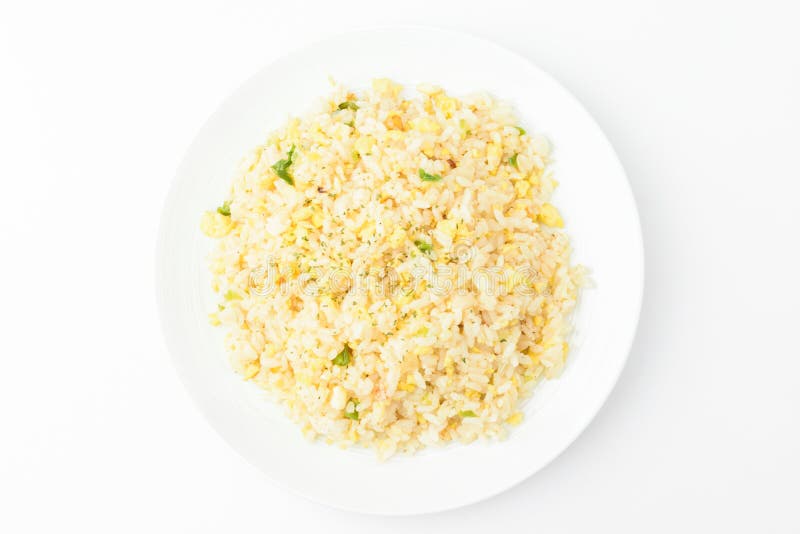 Seasoned Fried Rice on White Background Stock Image - Image of closeup ...