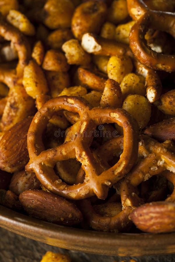 Seasoned Pub Snack Mix stock photos