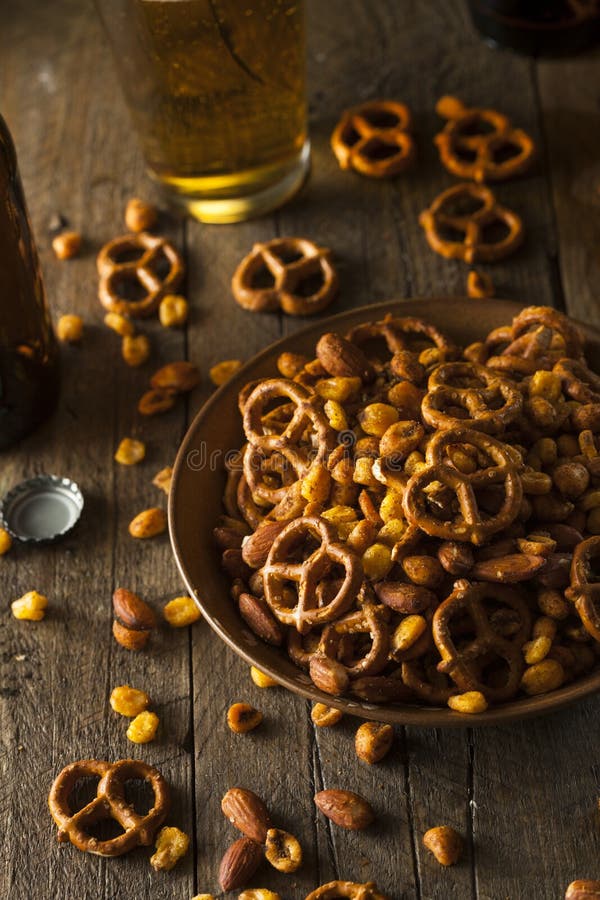 Seasoned Pub Snack Mix stock photography
