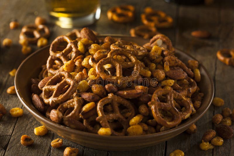 Seasoned Pub Snack Mix royalty free stock photos