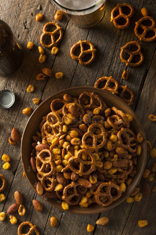 Seasoned Pub Snack Mix stock photography