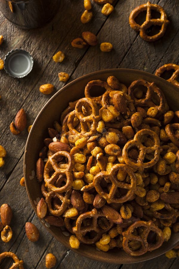 Seasoned Pub Snack Mix royalty free stock photo